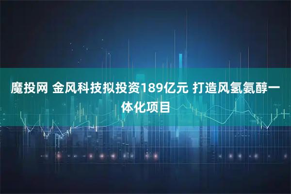魔投网 金风科技拟投资189亿元 打造风氢氨醇一体化项目