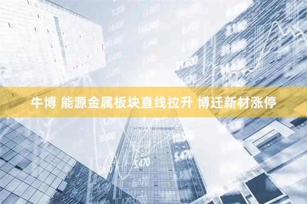 牛博 能源金属板块直线拉升 博迁新材涨停
