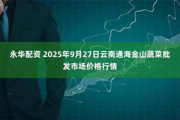 永华配资 2025年9月27日云南通海金山蔬菜批发市场价格行情